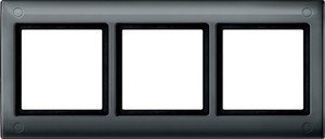 Фото Schneider Electric Merten Aquadesign MTN401314 Рамка 3-постовая (IP44, универсальная, винтовое крепление, антрацит)