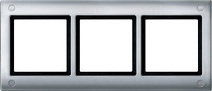 Фото Schneider Electric Merten Aquadesign MTN401360 Рамка 3-постовая (IP44, универсальная, винтовое крепление, алюминий)