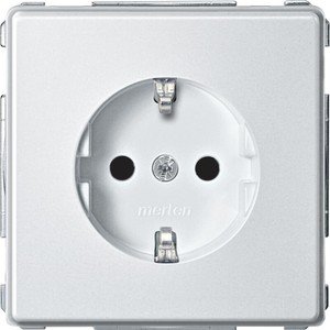 Фото Schneider Electric Merten Aquadesign MTN2300-7219 Розетка с заземляющим контактом (16 А, под рамку, скрытая установка, полярно-белая)