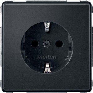 Фото Schneider Electric Merten Aquadesign MTN2300-7214 Розетка с заземляющим контактом (16 А, под рамку, скрытая установка, антрацит)