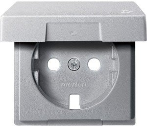 Фото Schneider Electric System M MTN2341-0460 Крышка розетки (2P+E, крышка, алюминий)