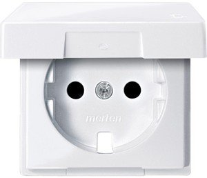 Фото Schneider Electric System M MTN2340-0325 Крышка розетки (2P+E, крышка, шторки, белая)