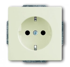 Фото ABB Busch-Axcent 2011-0-6200 Розетка с заземляющим контактом (16A, безвинт. клеммы, под рамку, скрытая установка, chalet-белый)