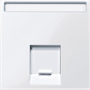 Фото Schneider Electric System M MTN469825 Крышка розетки компьютерной (RJ45, шторка, поле для надписи, белая)
