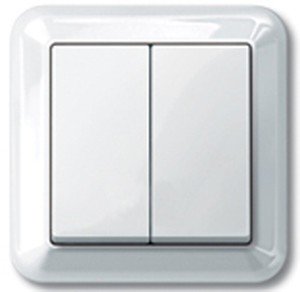 Фото Schneider Electric Merten M-Trend MTN3115-1219 Выключатель двухклавишный (в сборе, скрытая установка, белый)