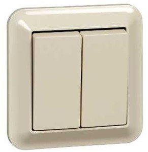 Фото Schneider Electric Merten M-Trend MTN3115-1244 Выключатель двухклавишный (в сборе, скрытая установка, бежевый)