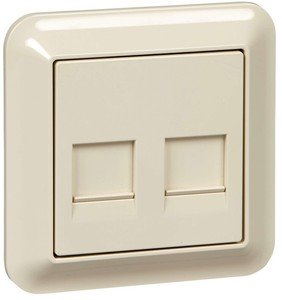 Фото Schneider Electric Merten M-Trend MTN4566-1244 Розетка информационная (RJ11+RJ45, в сборе, скрытая установка, бежевая)