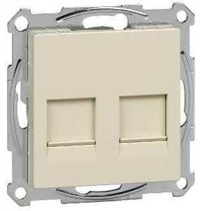 Фото Schneider Electric Merten M-Trend MTN4566-1344 Розетка информационная (RJ11+RJ45, под рамку, скрытая установка, бежевая)