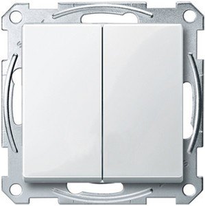 Фото Schneider Electric Merten M-Trend MTN3115-1319 Выключатель двухклавишный (под рамку, скрытая установка, белый)
