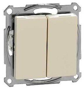 Фото Schneider Electric Merten M-Trend MTN3115-1344 Выключатель двухклавишный (под рамку, скрытая установка, бежевый)