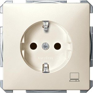 Фото Schneider Electric Merten Artec/Antique MTN2350-4044 Розетка "Компьютер" с заземляющим контактом (16 А, под рамку, шторки, скрытая установка, бежевая)