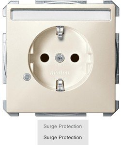 Фото Schneider Electric Merten Artec/Antique MTN2405-4044 Розетка с заземляющим контактом (16 А, под рамку, шторки, защита, поле для надписи, скрытая установка, бежевая)