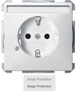 Фото Schneider Electric Merten Artec/Antique MTN2405-4019 Розетка с заземляющим контактом (16 А, под рамку, шторки, защита, поле для надписи, скрытая установка, полярно-белая)