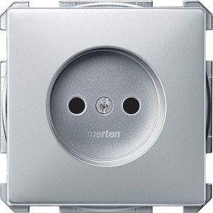 Фото Schneider Electric Merten Artec/Antique MTN2000-4060 Розетка без заземляющего контакта (16 А, под рамку, скрытая установка, алюминий)