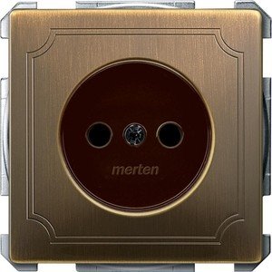 Фото Schneider Electric Merten Artec/Antique MTN2000-4143 Розетка без заземляющего контакта (16 А, под рамку, скрытая установка, античная латунь)