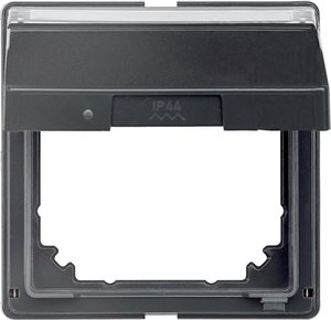 Фото Schneider Electric Merten Aquadesign MTN516614 Рамка монтажная (IP44, крышка, поле для надписи, антрацит)