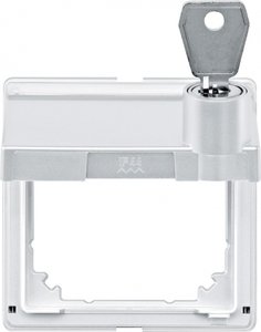 Фото Schneider Electric Merten Aquadesign MTN516319 Рамка монтажная (IP44, крышка, замок, поле для надписи, полярно-белая)