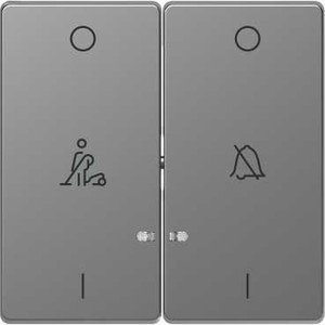 Фото Schneider Electric Merten D-Life MTN3429-6036 Клавиша двойная "Звонок/Горничная" (нержавеющая сталь)