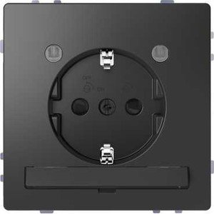 Фото Schneider Electric Merten D-Life MTN2304-6034 Розетка с заземляющим контактом (16 А, под рамку, подсветка, шторки, скрытая установка, антрацит)