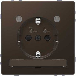Фото Schneider Electric Merten D-Life MTN2304-6052 Розетка с заземляющим контактом (16 А, под рамку, подсветка, шторки, скрытая установка, мокко)