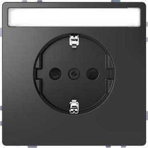 Фото Schneider Electric Merten D-Life MTN2302-6034 Розетка с заземляющим контактом (16 А, под рамку, поле для надписи, шторки, скрытая установка, антрацит)