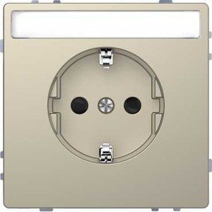 Фото Schneider Electric Merten D-Life MTN2302-6033 Розетка с заземляющим контактом (16 А, под рамку, поле для надписи, шторки, скрытая установка, сахара)