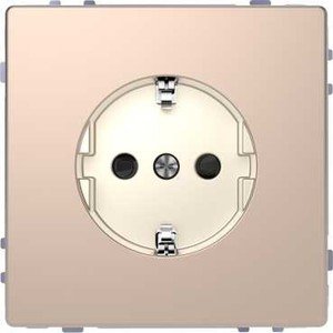 Фото Schneider Electric Merten D-Life MTN2400-6051 Розетка с заземляющим контактом (16 А, под рамку, шторки, скрытая установка, шампань)