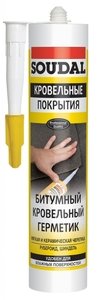 Фото Soudal Кровельные покрытия 118299 Герметик битумный кровельный (черный, 280 мл)