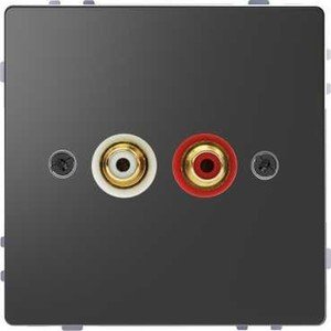 Фото Schneider Electric System M MTN4350-6034 Розетка аудио (2xRCA, под рамку, скрытая установка, антрацит)