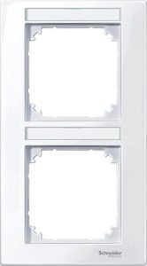 Фото Schneider Electric Merten M-Plan MTN513225 Рамка 2-постовая (вертикальная, поле для надписи, белый)
