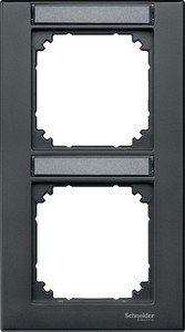 Фото Schneider Electric Merten M-Plan MTN476214 Рамка 2-постовая (вертикальная, поле для надписи, антрацит)