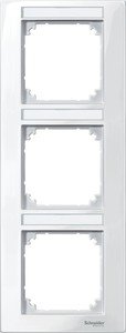 Фото Schneider Electric Merten M-Plan MTN513319 Рамка 3-постовая (вертикальная, поле для надписи, полярно-белый)