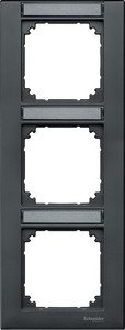 Фото Schneider Electric Merten M-Plan MTN476314 Рамка 3-постовая (вертикальная, поле для надписи, антрацит)