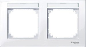 Фото Schneider Electric Merten M-Plan MTN514225 Рамка 2-постовая (горизонтальная, поле для надписи, белый)