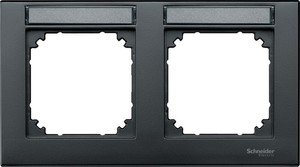 Фото Schneider Electric Merten M-Plan MTN472214 Рамка 2-постовая (горизонтальная, поле для надписи, антрацит)