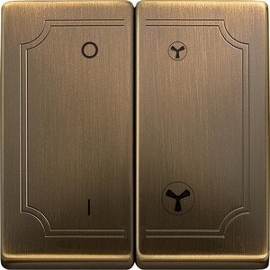 Фото Schneider Electric Merten Artec/Antique MTN411943 Клавиша для механизма выключателя вентиляции двойная (античнкая латунь)