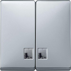 Фото Schneider Electric Merten Artec/Antique MTN413560 Клавиша выключателя двойная (линза индикатора, алюминий)
