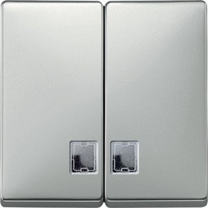 Фото Schneider Electric Merten Artec/Antique MTN413546 Клавиша выключателя двойная (линза индикатора, стальная)