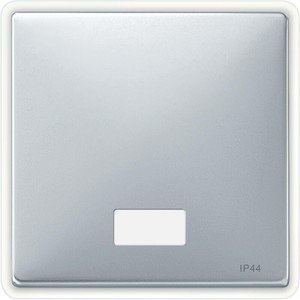 Фото Schneider Electric Merten Artec/Antique MTN412760 Клавиша выключателя одиночная (IP44, окошко индикатора/символа, алюминий)