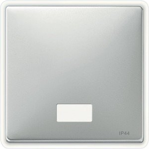 Фото Schneider Electric Merten Artec/Antique MTN412746 Клавиша выключателя одиночная (IP44, окошко индикатора/символа, стальная)