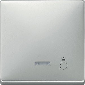 Фото Schneider Electric Merten Artec/Antique MTN437946 Клавиша выключателя "Свет" одиночная (линза индикатора, стальная)