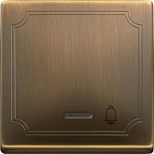 Фото Schneider Electric Merten Artec/Antique MTN437843 Клавиша выключателя "Звонок" одиночная (линза индикатора, античнкая латунь)