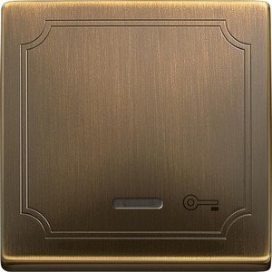 Фото Schneider Electric Merten Artec/Antique MTN437643 Клавиша выключателя "Ключ" одиночная (линза индикатора, античнкая латунь)