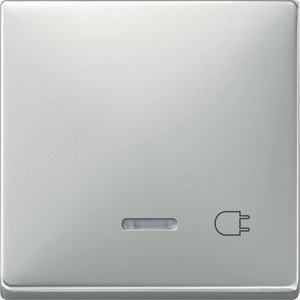 Фото Schneider Electric Merten Artec/Antique MTN437246 Клавиша выключателя "Розетка" одиночная (линза индикатора, стальная)