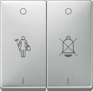 Фото Schneider Electric Merten Artec/Antique MTN412646 Клавиша "Горничная/Звонок" двойная (стальная)