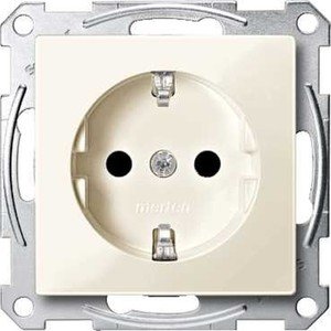Фото Schneider Electric Merten System M MTN2400-0344 Розетка с заземляющим контактом (16 А, под рамку, шторки, скрытая установка, бежевая)