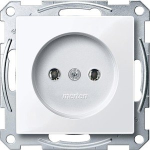 Фото Schneider Electric Merten System M MTN2001-0325 Розетка без заземляющего контакта (16 А, под рамку, скрытая установка, белая)