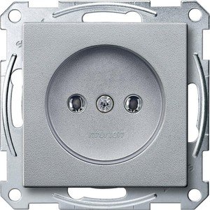 Фото Schneider Electric Merten System M MTN2001-0460 Розетка без заземляющего контакта (16 А, под рамку, скрытая установка, алюминий)