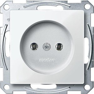 Фото Schneider Electric Merten System M MTN2001-0319 Розетка без заземляющего контакта (16 А, под рамку, скрытая установка, полярно-белая)