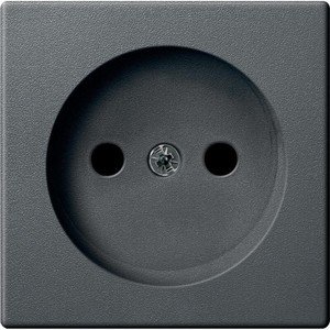 Фото Schneider Electric Merten System M MTN2002-0414 Розетка без заземляющего контакта (16 А, под рамку, шторки, скрытая установка, антрацит)